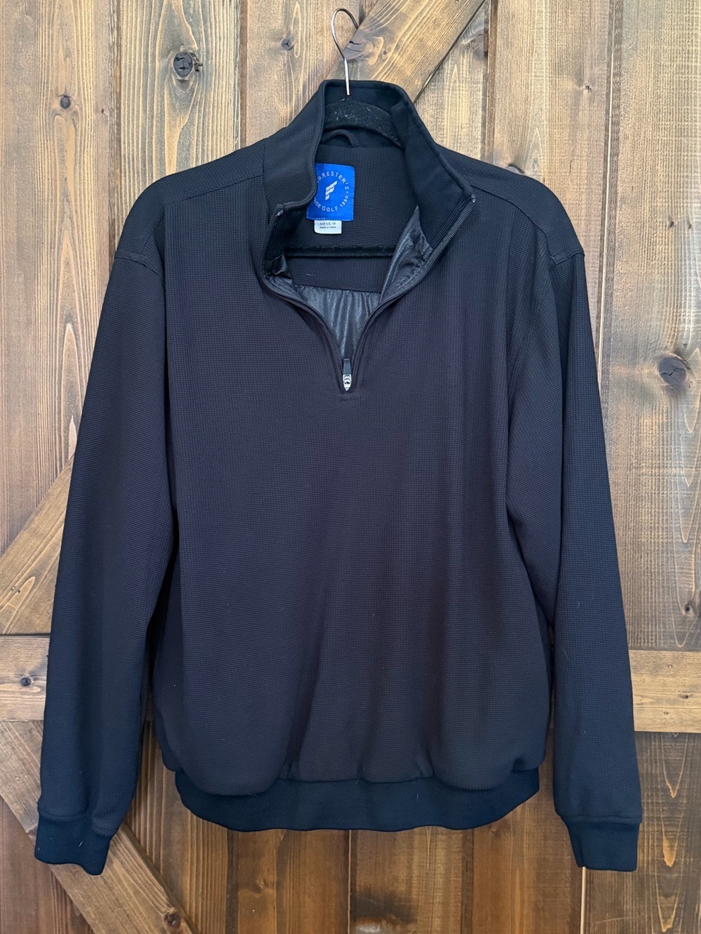 Forrester's Golf Men’s MED 1/4 Zip Black Pullover Windbreaker Lined NWOT
